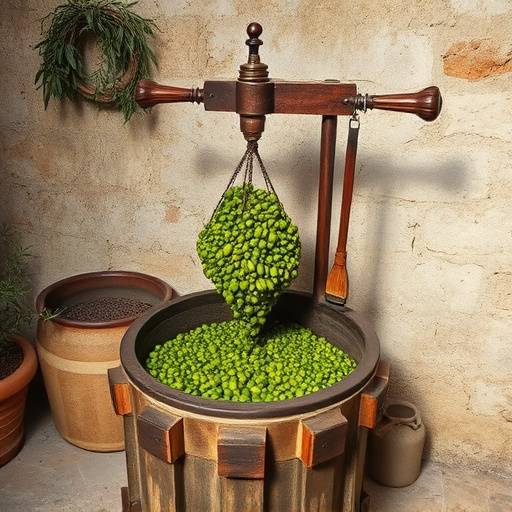 El proceso de molienda de aceitunas en una almazara tradicional.